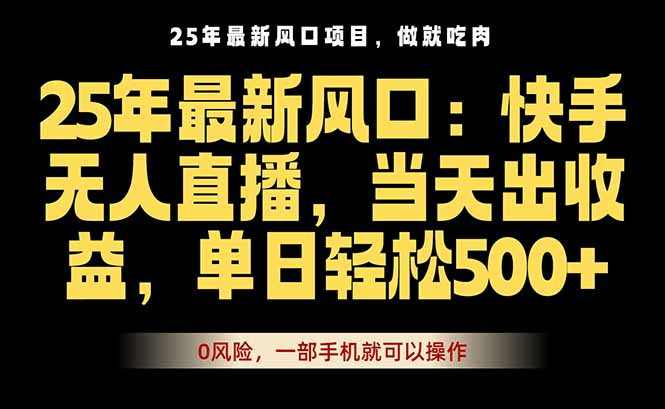 25年最新无人直播玩法,当天秒出单,一部手机就可操作-董叔项目网