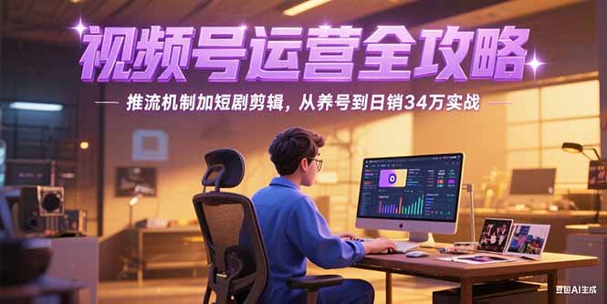 2025视频号运营全攻略，推流机制加短剧剪辑，从养号到日销34万实战-董叔项目网