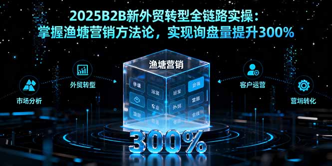 2025B2B新外贸转型全链路实操：掌握渔塘营销方法论，实现询盘量提升300%-董叔项目网