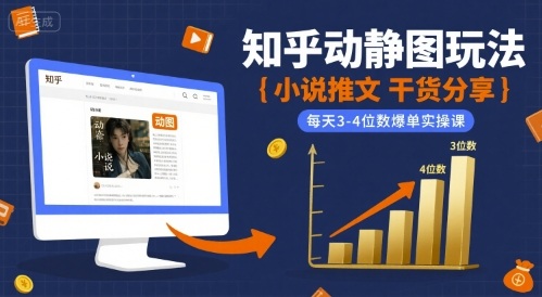 小说推文干货分享之知乎动静图玩法，每天3-4位数爆单实操课-董叔项目网