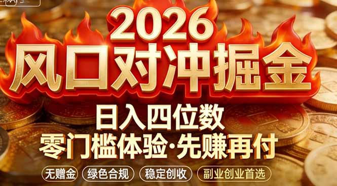 2026美金对冲套利，无赠金对冲策略保驾护航，低门槛易上手实操。单人单日收益2000+-董叔项目网