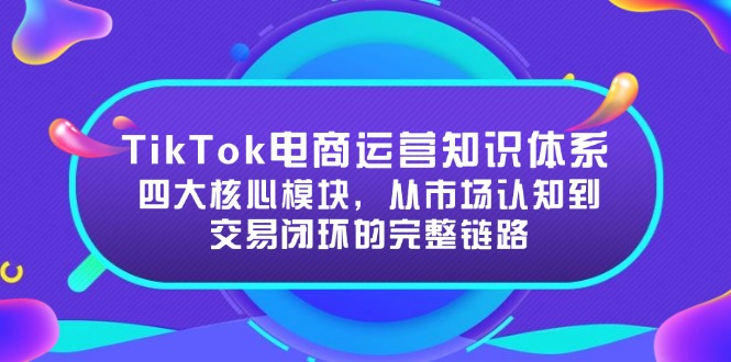 TikTok电商运营知识体系：四大核心模块，从市场认知到交易闭环的完整链路-董叔项目网