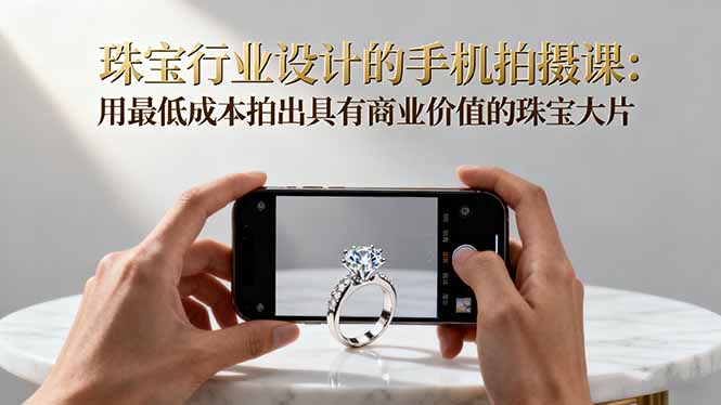 珠宝行业设计的手机拍摄课:用最低成本拍出具有商业价值的珠宝大片!-董叔项目网