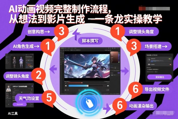 AI动画视频完整制作流程,从想法到影片生成一条龙实操教学-董叔项目网