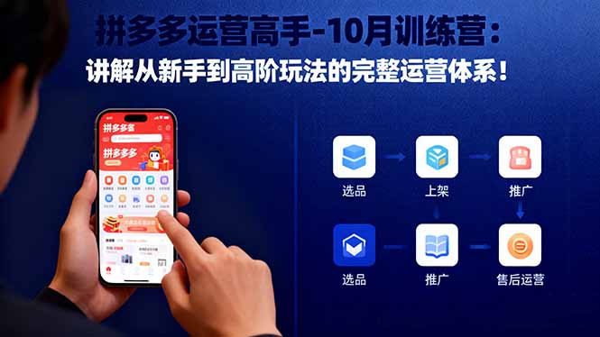 拼多多运营高手-10月训练营:讲解从新手到高阶玩法的完整运营体系!-董叔项目网