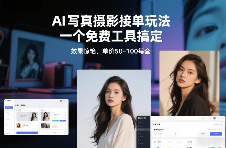 AI写真摄影接单玩法，一个免费工具搞定，效果惊艳，单价50-100每套-董叔项目网