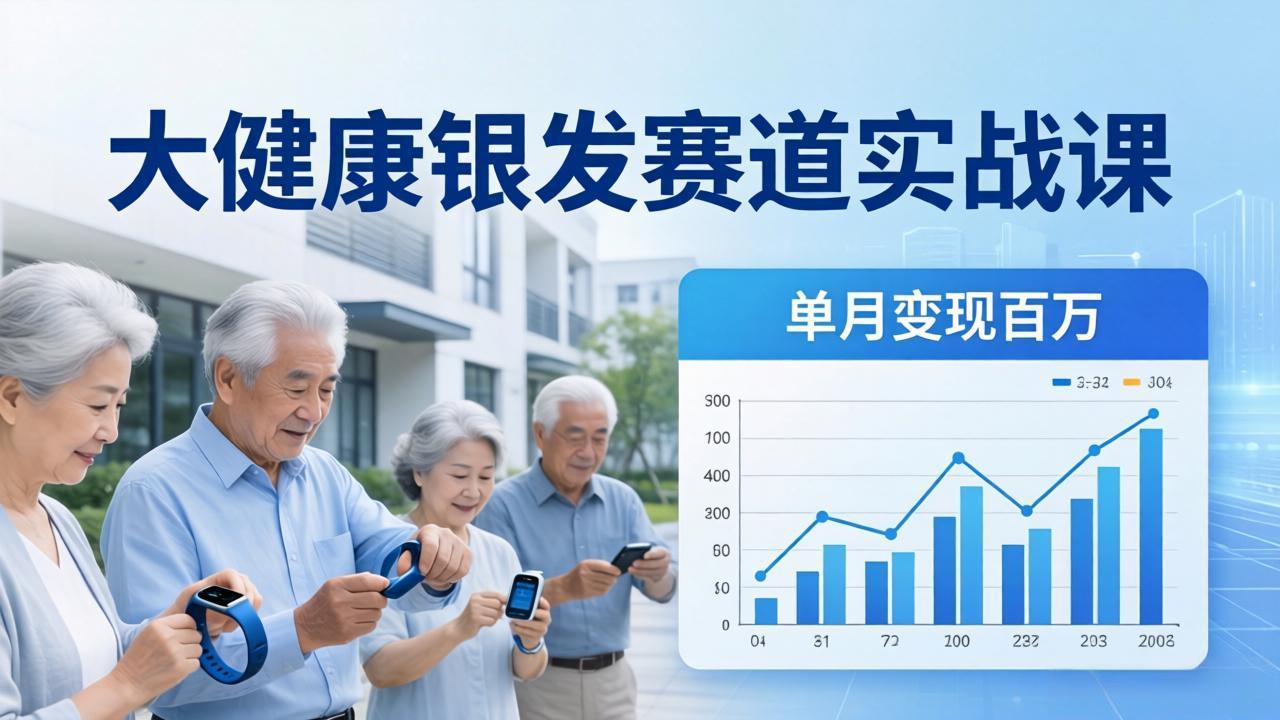 大健康银发赛道实战课：拆解视频号线索型 IP 单月变现百万逻辑，教你精准获客高效变现-董叔项目网