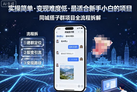 实操简单,变现难度低,最适合新手小白做的项目,每天轻松收入3张,同城搭子群项目全流程拆解-董叔项目网