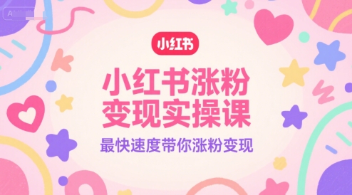 小红书涨粉变现实操课，最快速度带你涨粉变现-董叔项目网