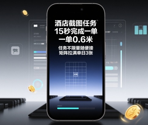 酒店截图任务，15秒完成一单，一单0.6米，任务不限量随便接，矩阵拉满单日3张【揭秘】-董叔项目网