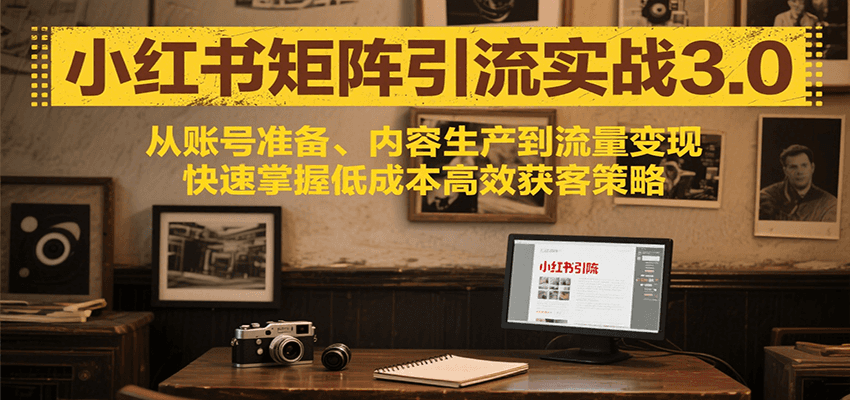 小红书矩阵引流3.0，从账号准备、内容生产到流量变现，快速掌握低成本高效获客策略-董叔项目网