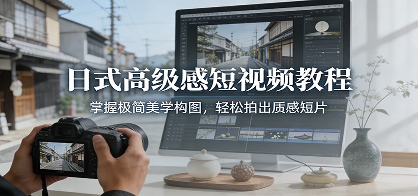 日式高级感短视频教程：掌握极简美学构图，轻松拍出质感短片-董叔项目网