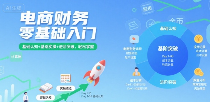 电商财务零基础入门,基础认知+基础实操+进阶突破,轻松掌握-董叔项目网