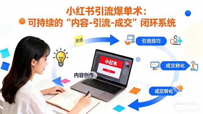 小红书引流爆单术：构建一套低成本 可持续的“内容-引流-成交”闭环系统-董叔项目网