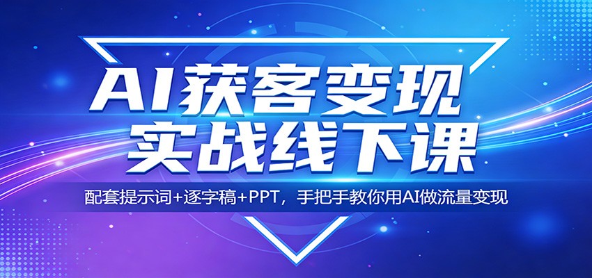 AI获客变现实战线下课：配套提示词+逐字稿+PPT，手把手教你用AI做流量变现-董叔项目网