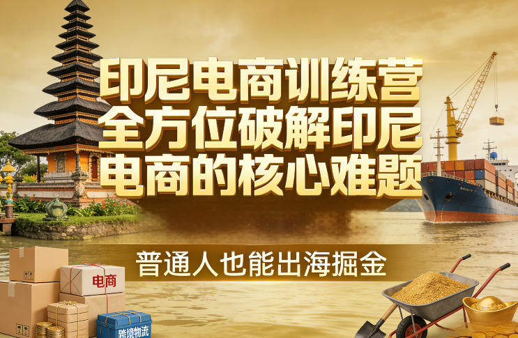 印尼电商训练营，全方位破解印尼电商的核心难题，普通人也能出海掘金-董叔项目网