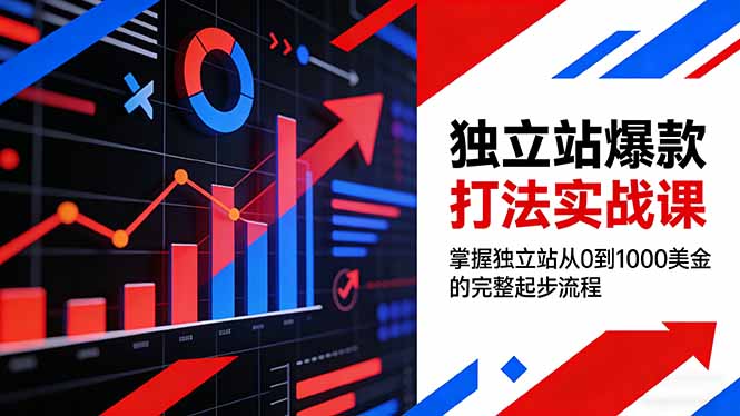 独立站爆款打法实战课，掌握独立站从0到1000美金的完整起步流程-董叔项目网