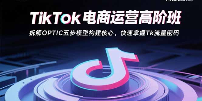 TikTok电商运营高阶班：拆解OPTIC五步模型构建核心，快速掌握Tk流量密码-董叔项目网