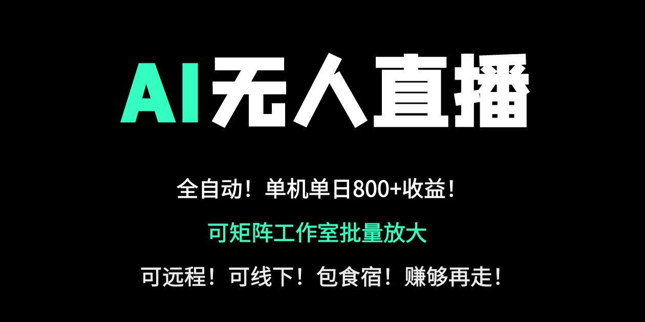 24小时自动带货！AI无人直播副业日赚800+，轻资产创业首选-董叔项目网