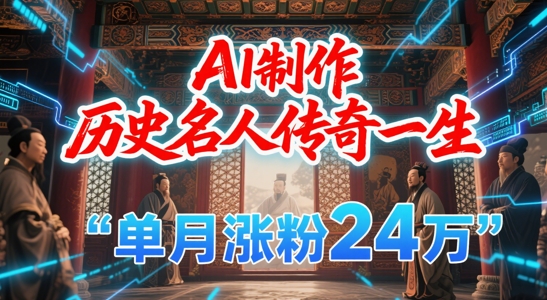 暴力起号!用AI制作历史名人传奇一生,单月涨粉24W,涨粉+变现赛道黑马来了-董叔项目网