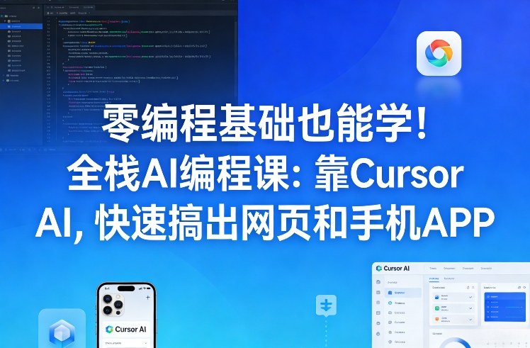 零编程基础也能学！全栈AI编程课：靠Cursor AI，快速搞出网页和手机APP-董叔项目网