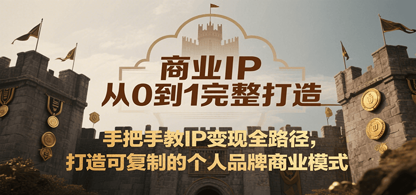 商业IP从0到1完整打造，手把手教IP变现全路径，打造可复制的个人品牌商业模式-董叔项目网