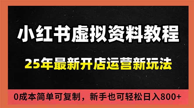 小红书虚拟资料项目:最新搜索流变现玩法,0成本简单可复制,一人多店打法,新手日入800+-董叔项目网