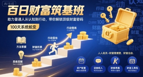 百日财富筑基班，助力普通人从认知到行动，带你解锁顶级财富密码-董叔项目网