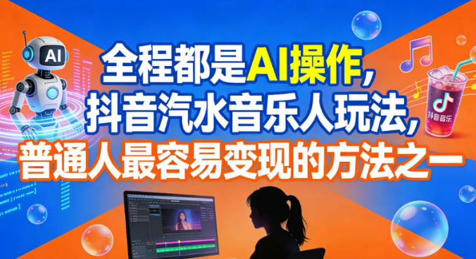全程都是AI操作，抖音汽水音乐人玩法，普通人最容易变现的方法之一-董叔项目网