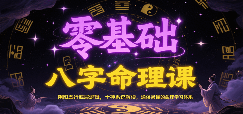 零基础八字命理课：阴阳五行底层逻辑，十神系统解读，通俗易懂的命理学习体系-董叔项目网