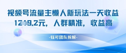 视频号流量主懒人新玩法，一天收益1k，人群精准收益高-董叔项目网
