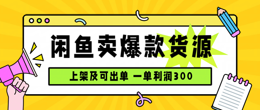 闲鱼卖爆款货源，每天利润1000，上架即出单-董叔项目网