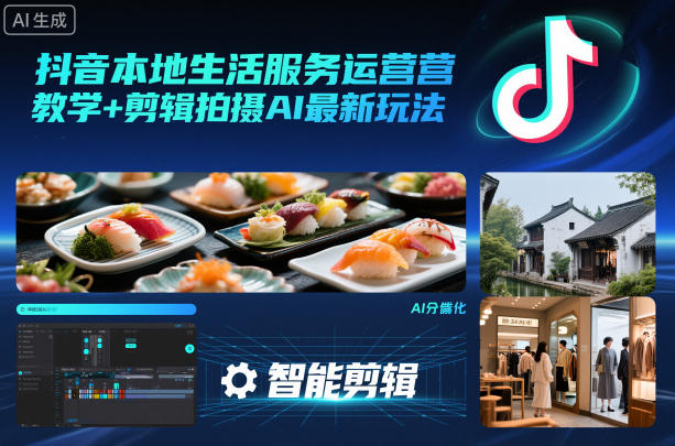 抖音本地生活服务运营教学+剪辑拍摄AI最新玩法-董叔项目网