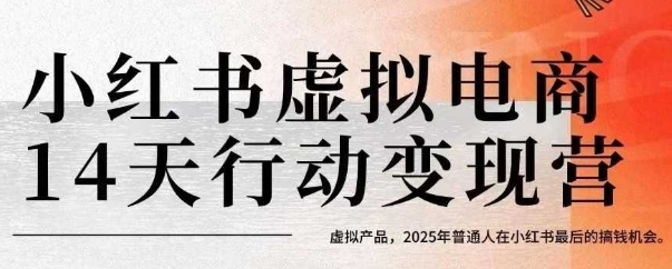 小红书虚拟电商14天变现训练营，虚拟产品，2025年普通人在小红书最后的搞钱机会-董叔项目网