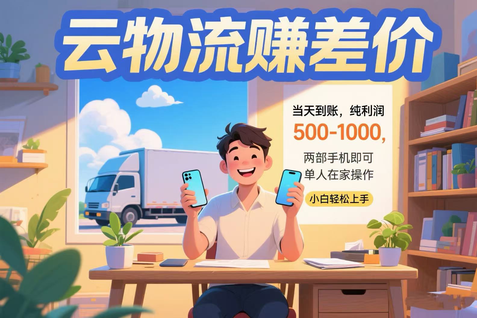 云物流赚差价 当天到账纯利润500-1000 两部手机即可 可单人在家操作 小...-董叔项目网