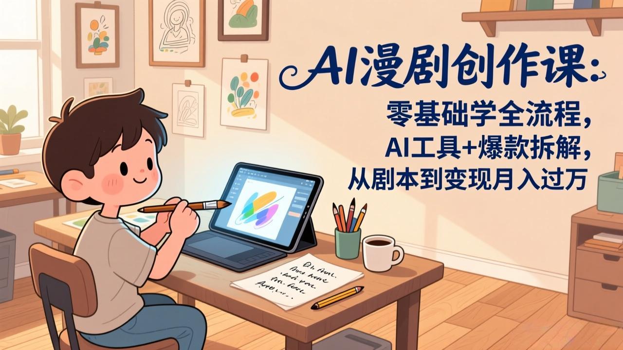 AI漫剧创作课:零基础学全流程,AI工具+爆款拆解,从剧本到变现月入过万-董叔项目网