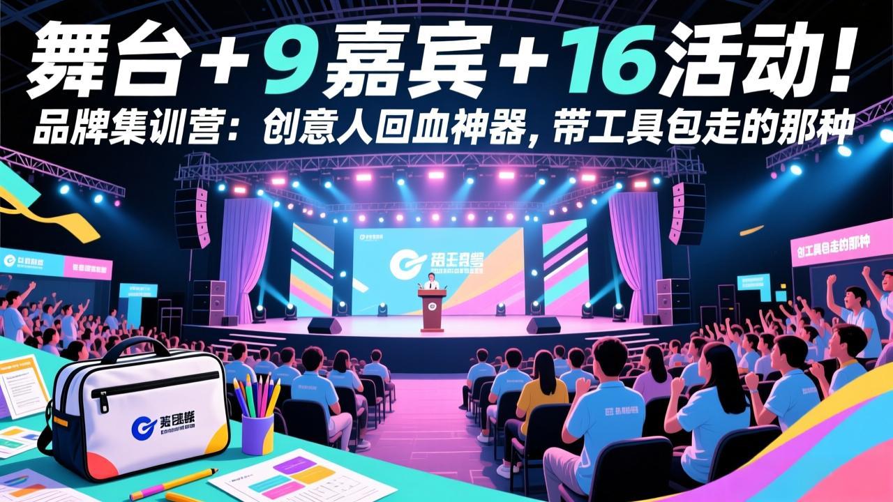 舞台 + 9 嘉宾 + 16 活动！品牌集训营：创意人回血神器，带工具包走的那种-董叔项目网