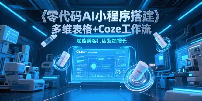 零代码AI小程序搭建,多维表格+Coze工作流,赋能美容门店业绩增长-董叔项目网