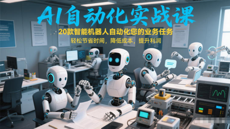 AI自动化实战课：20款智能机器人自动化您的业务任务，轻松节省时间，降低成本，提升利润-董叔项目网