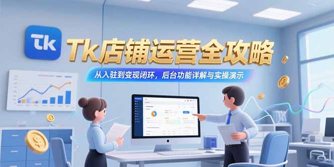 Tk店铺运营全攻略，从入驻到变现闭环，后台功能详解与实操演示-董叔项目网