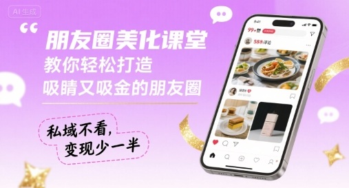 朋友圈美化课堂，教你轻松打造，吸睛又吸金的朋友圈，私域不看，变现少一半-董叔项目网