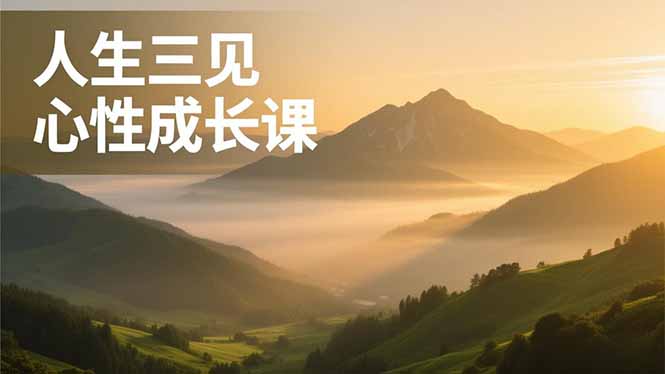 人生三见心性成长课，见天地众生自己，搞透人性安顿身心，活出清晰自我，内在富足无价-董叔项目网