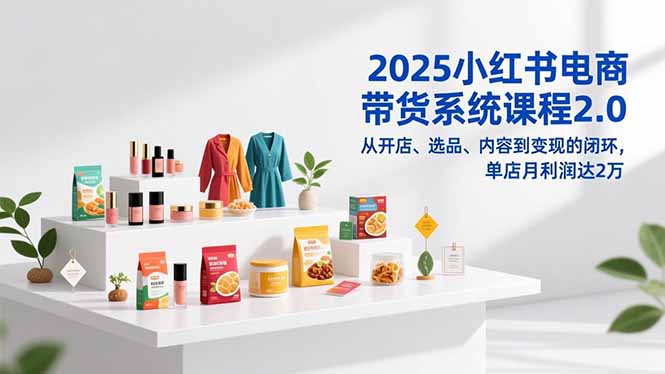 2025小红书电商带货系统课程2.0，从开店、选品、内容到变现的闭环，单店月利润达2万-董叔项目网