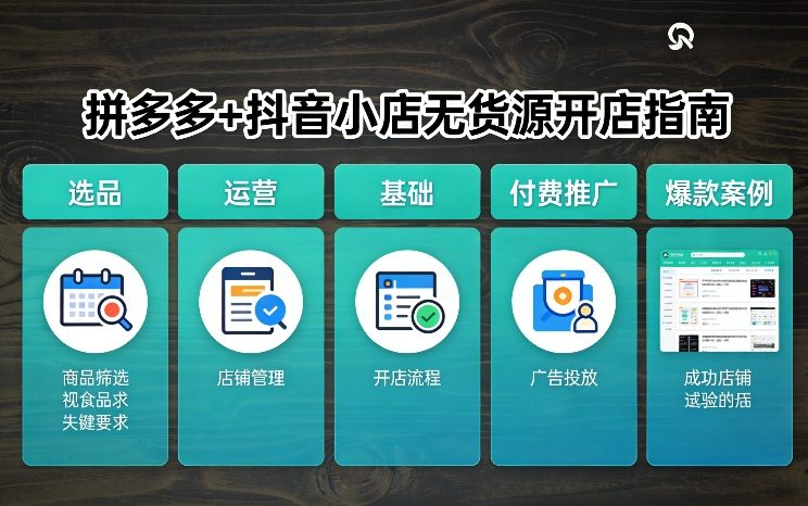 拼多多+抖音小店无货源开店，包括：选品、运营、基础、付费推广、爆款案例等(更新26年2月)-董叔项目网