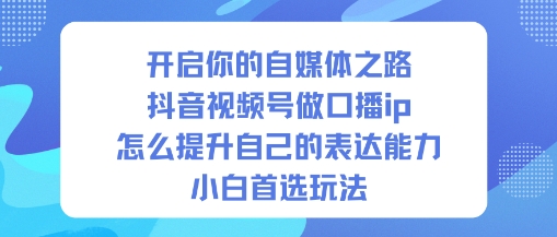 开启你的自媒体之路,抖音视频号做口播ip,怎么提升自己的表达能力,小白首选玩法-董叔项目网