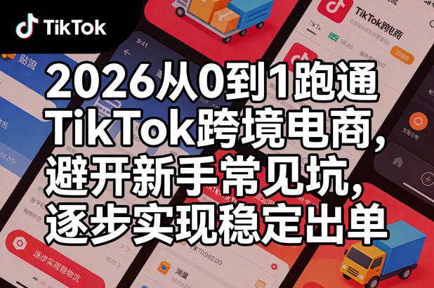 2026从0到1跑通TikTok跨境电商，避开新手常见坑，逐步实现稳定出单-董叔项目网