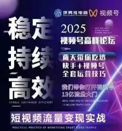 坏男孩电商视频号7月1号线下课，视频号短引、精细化模型打法，三频共振，无人，快手全站精细化运营-董叔项目网