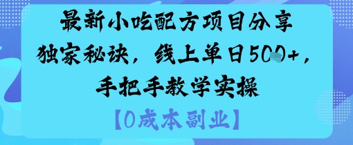 最新小吃配方项目分享独家秘诀,线上单日5张,手把手教学实操-董叔项目网