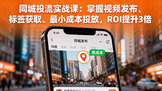 同城投流实战课：掌握视频发布、标签获取、最小成本投放，ROI提升3倍-董叔项目网