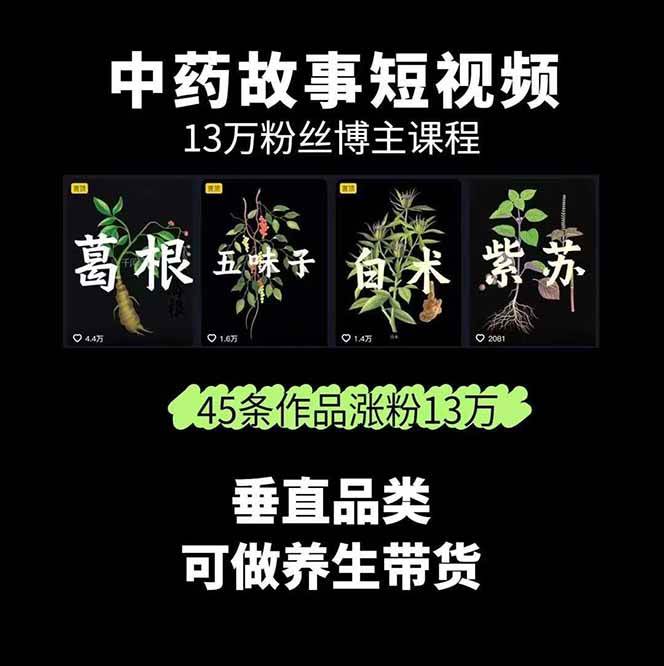 图片[2]-中药文化赛道：溯源故事开发，AI工具实战，平台运营，全方位解锁中医流量变现新路径-董叔项目网
